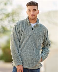 J. America 8464 Boundary Shag Frosty Sherpa Quarter-Zip Pullover