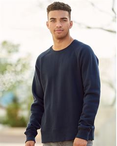 preview image of J. America 8707 Ripple Fleece Raglan Crewneck Sweatshirt