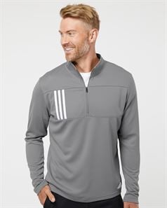 Adidas A482 3-Stripes Double Knit Quarter-Zip Pullover