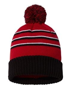 Richardson 134 Stripe Pom Cuffed Beanie