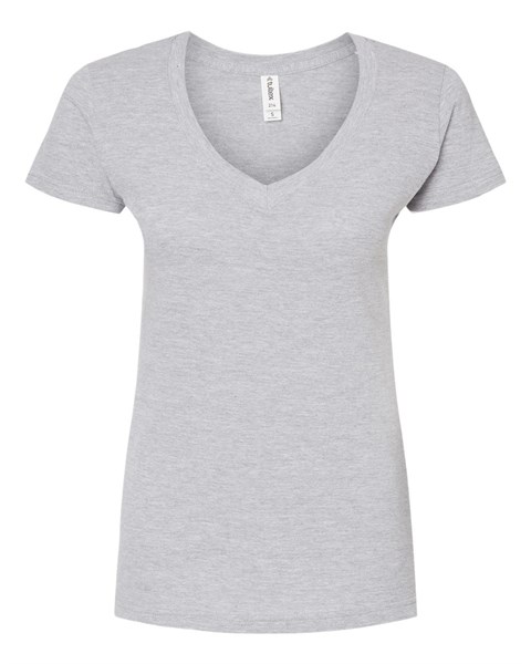 Tultex 214 Women's Slim Fit Fine Jersey V-Neck T-Shirt