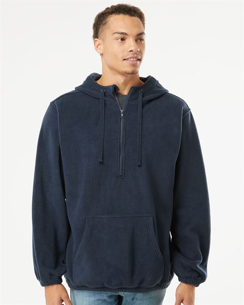 Burnside 3600 Polar Fleece Quarter-Zip Hooded Pullover