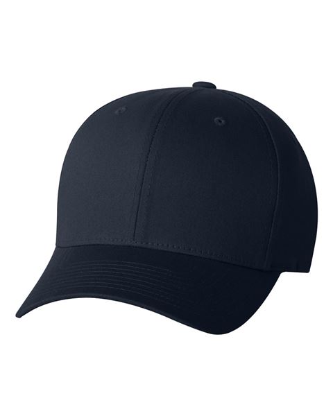 Cappello Flexfit V-Flexfit 5001 Twill Di Cotone - Con Toppa Sottile Blu Rimovibile, Taglia Unica