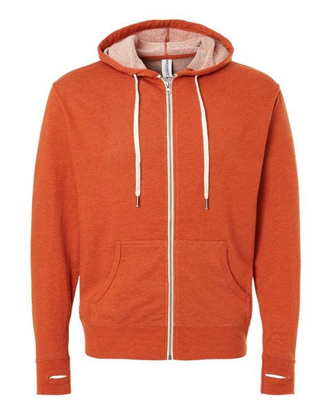 Independent Trading Co. PRM90HTZ - Unisex French Terry Heathered Hooded  Full-Zip Sweatshirt