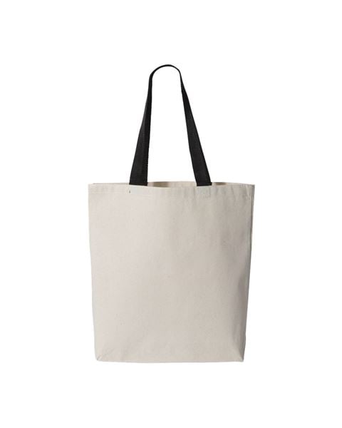 Q-Tees Q4400 11L Canvas Tote With Color Handles