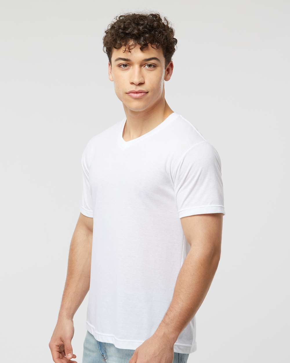 Tultex 207 Unisex Poly-Rich V-Neck T-Shirt