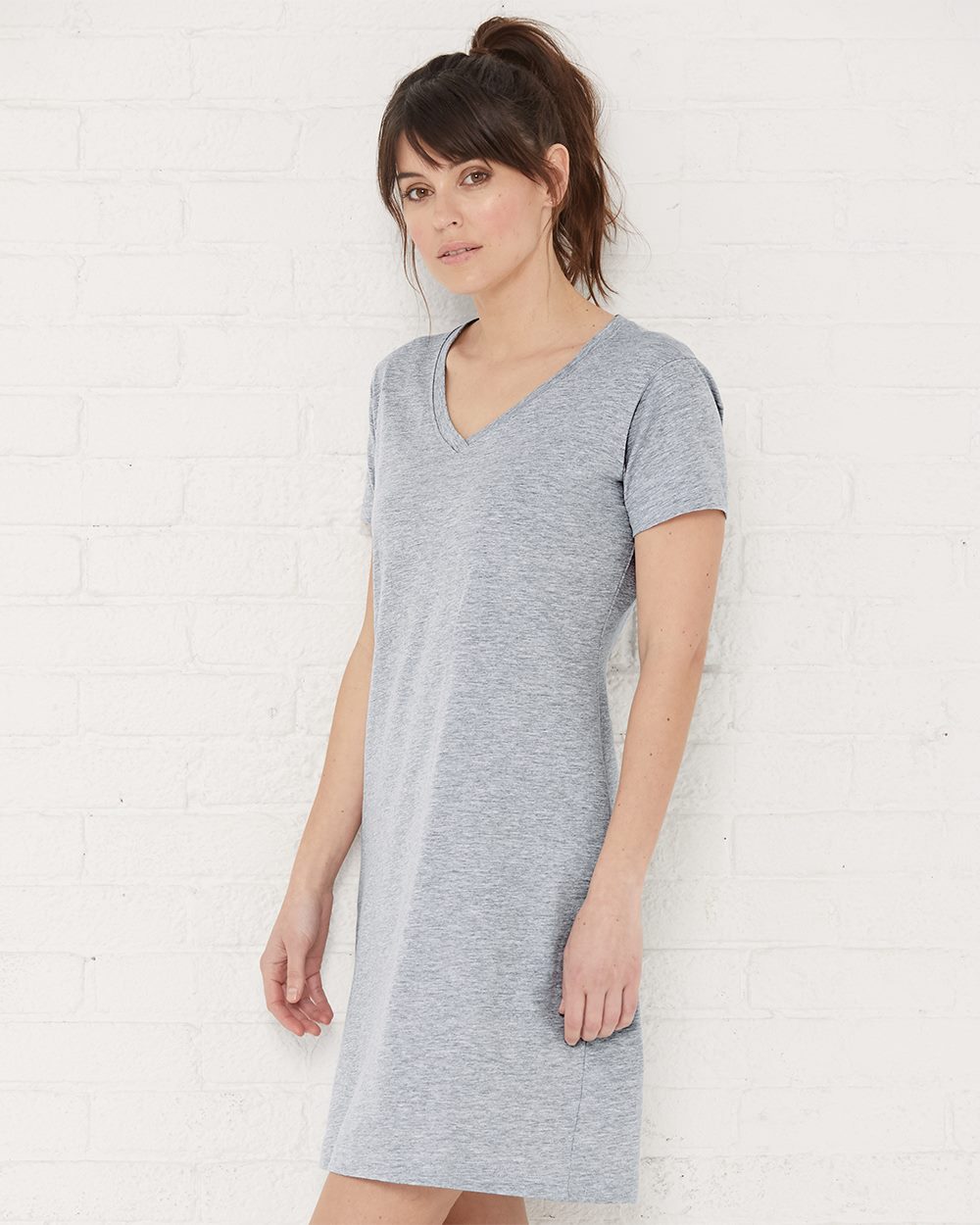 LAT 3522 Women's VNeck Fine Jersey Coverup