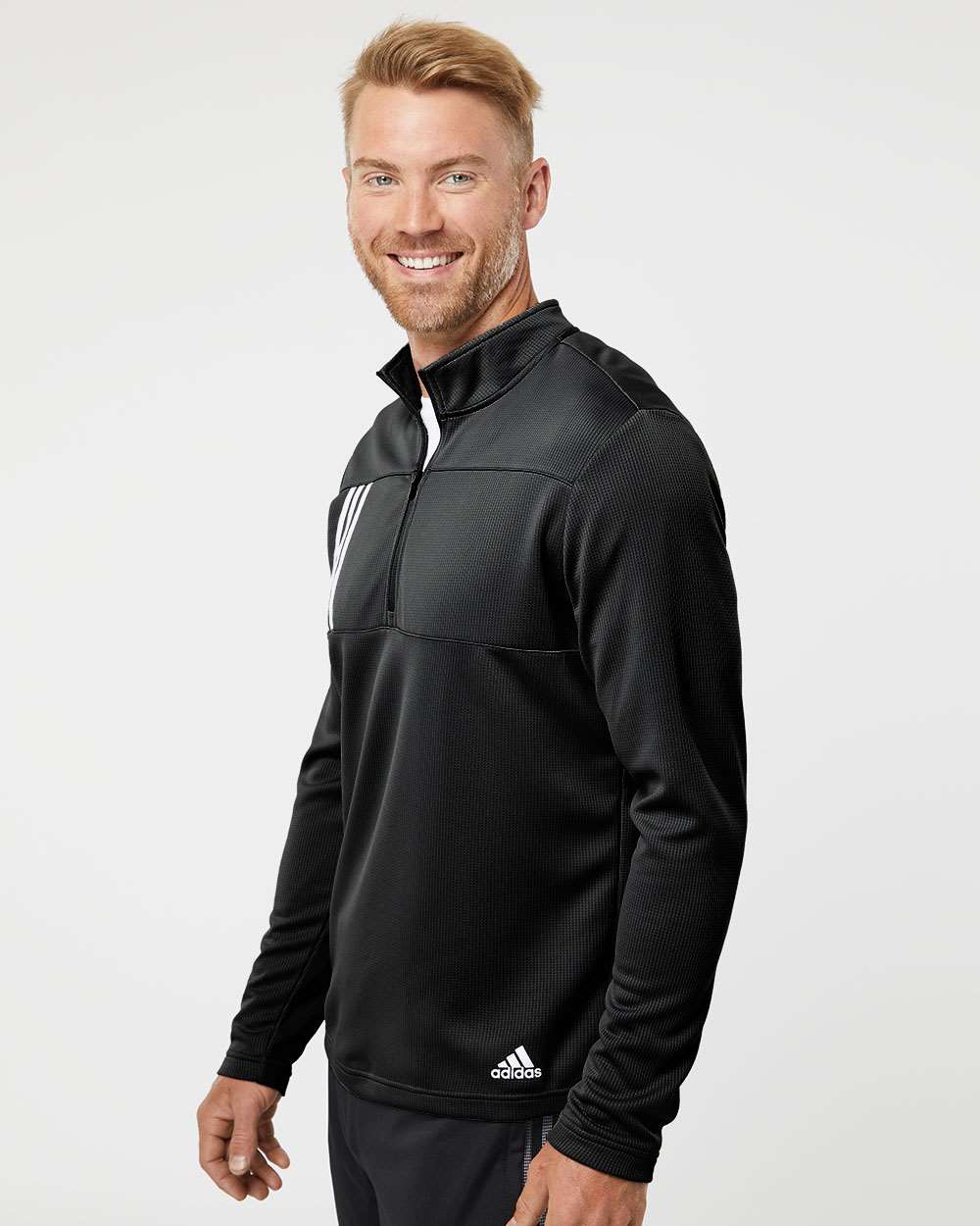 Adidas A482 3Stripes Double Knit QuarterZip Pullover