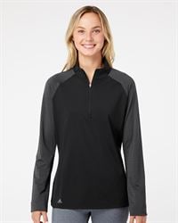preview image of Adidas A521 Women's Stripe Block Quarter-Zip Pullover