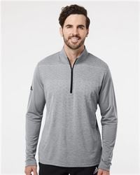 preview image of Adidas A522 Heather Block Print Quarter-Zip Pullover