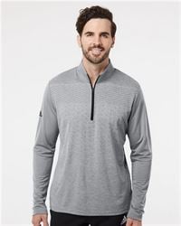 Adidas A522 Heather Block Print Quarter-Zip Pullover