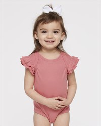 preview image of Rabbit Skins 4439 Infant Flutter Sleeve Baby Rib Bodysuit