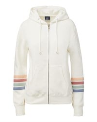 preview image of MV Sport W22732 Women's Striped Sleeves Full-Zip Hooded Sweatshirt