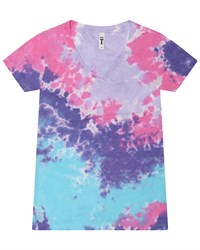 preview image of Colortone 1075 Women's Tie-Dyed V-Neck T-Shirt