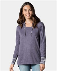 preview image of MV Sport W19439 Women's Heathered Jersey Hooded Tunic