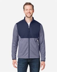 preview image of CORE365 CE74 Men's Venture Heathered Stripe Hybrid Jacket