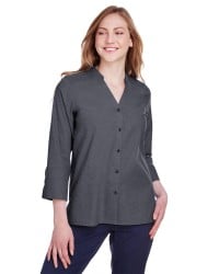 preview image of Devon & Jones DG562W Women's Crown Collection® Stretch Pinpoint Chambra Three-Quarter Sleeve Shirt