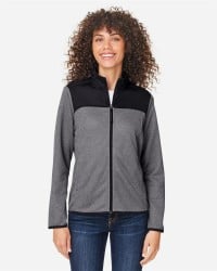 preview image of CORE365 CE74W Women's Venture Heathered Stripe Hybrid Jacket