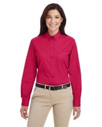 preview image of Harriton M581W Women's Foundation Cotton Twill Shirt with Teflon