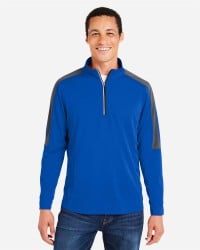 preview image of CORE365 CE404 Men's Market Snag Protect Mesh Colorblock Quarter-Zip Pullover
