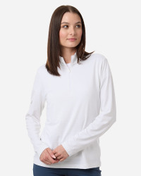 preview image of Adidas A709 Women's Textured Stripe Quarter-Zip Pullover