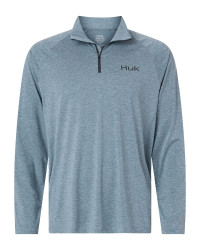 preview image of HUK H1200715 Men's Airweight Heather Quarter-Zip Pullover