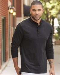 preview image of J. America 8244 Vintage Brushed Jersey Henley