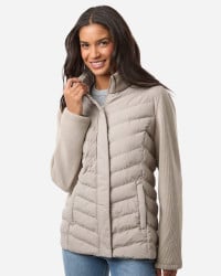 preview image of Weatherproof W26719 Women's Mixed Media Chevron Jacket