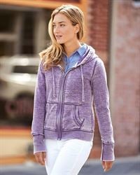preview image of J. America 8913 Women's Zen Fleece Full-Zip Hooded Sweatshirt