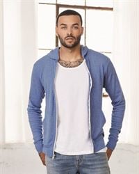 preview image of Bella + Canvas 3939 Unisex Triblend Lightweight Hooded Full-Zip Tee