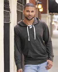 preview image of J. America 8231 Sport Lace Jersey Hooded Pullover T-Shirt