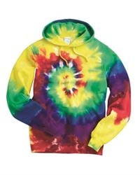 Dyenomite 854MS Multi-Color Spiral Pullover Hooded Sweatshirt