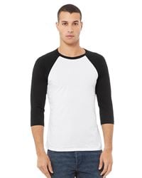 preview image of Bella + Canvas 3200 Unisex Three-Quarter Sleeve Baseball T-Shirt