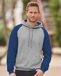 preview image of Jerzees 96CR Nublend Colorblocked Raglan Hooded Sweatshirt