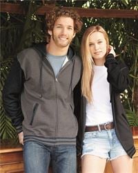 preview image of Independent Trading Co. IND45UVZ Unisex Varsity Hooded Full-Zip Sweatshirt