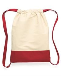preview image of Liberty Bags 8876 10 Ounce Cotton Canvas Contrast Bottom Drawstring Backpack