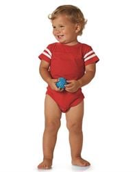 Rabbit Skins 4437 Infant Football Fine Jersey Bodysuit