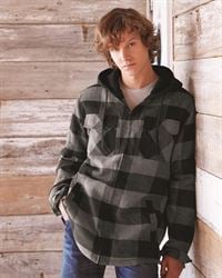 preview image of Burnside 8620 Quilted Flannel Full-Zip Hooded Jacket
