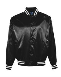 preview image of Augusta Sportswear 3610 Satin Baseball Jacket Striped Trim