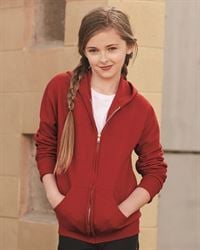 preview image of Jerzees 993BR NuBlend Youth Full-Zip Hooded Sweatshirt