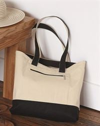 Q-Tees Q1300 18.6L Canvas Zipper Tote