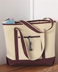 Q-Tees Q125900 Canvas Tri-Color Tote Bag