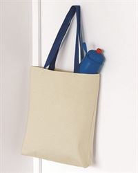 preview image of Q-Tees Q4400 11L Canvas Tote With Color Handles