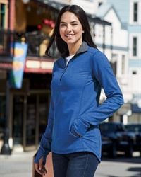 preview image of J. America 8433 Omega Stretch Terry Women's Quarter-Zip Pullover