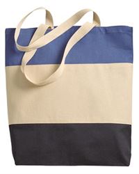 Q-Tees Q125900 Canvas Tri-Color Tote Bag