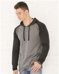 LAT 6917 Fine Jersey Long Sleeve Hooded Raglan T-Shirt