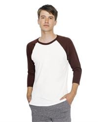 American Apparel BB453US USA-Made Unisex 50/50 Poly/Cotton Raglan Three-Quarter Sleeve Tee