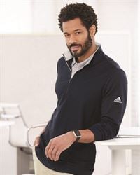 preview image of Adidas A295 Performance Textured Quarter-Zip Pullover
