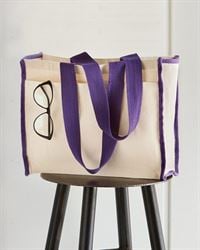 preview image of Q-Tees Q1100 14L Tote with Contrast-Color Handles