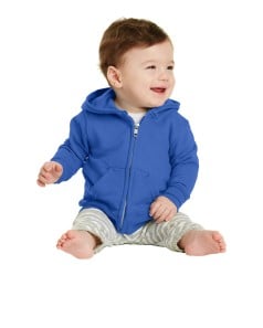preview image of Port & Company CAR78IZH Infant Core Fleece Full-Zip Hooded Sweatshirt